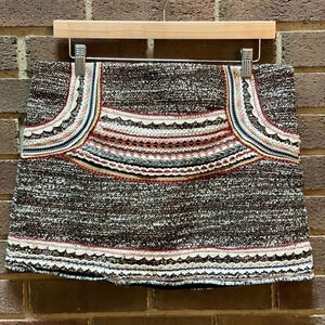 Zara Women's Yarn Embroidered Mini Skirt Size L